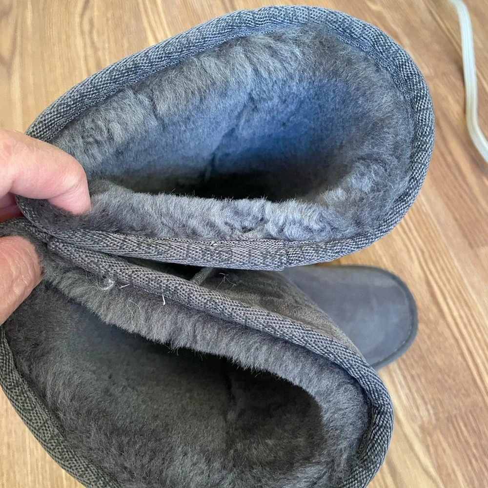 EMU Australia Gray  Women's Suede Waterproof Sheepskin Boots US W 6/ M5